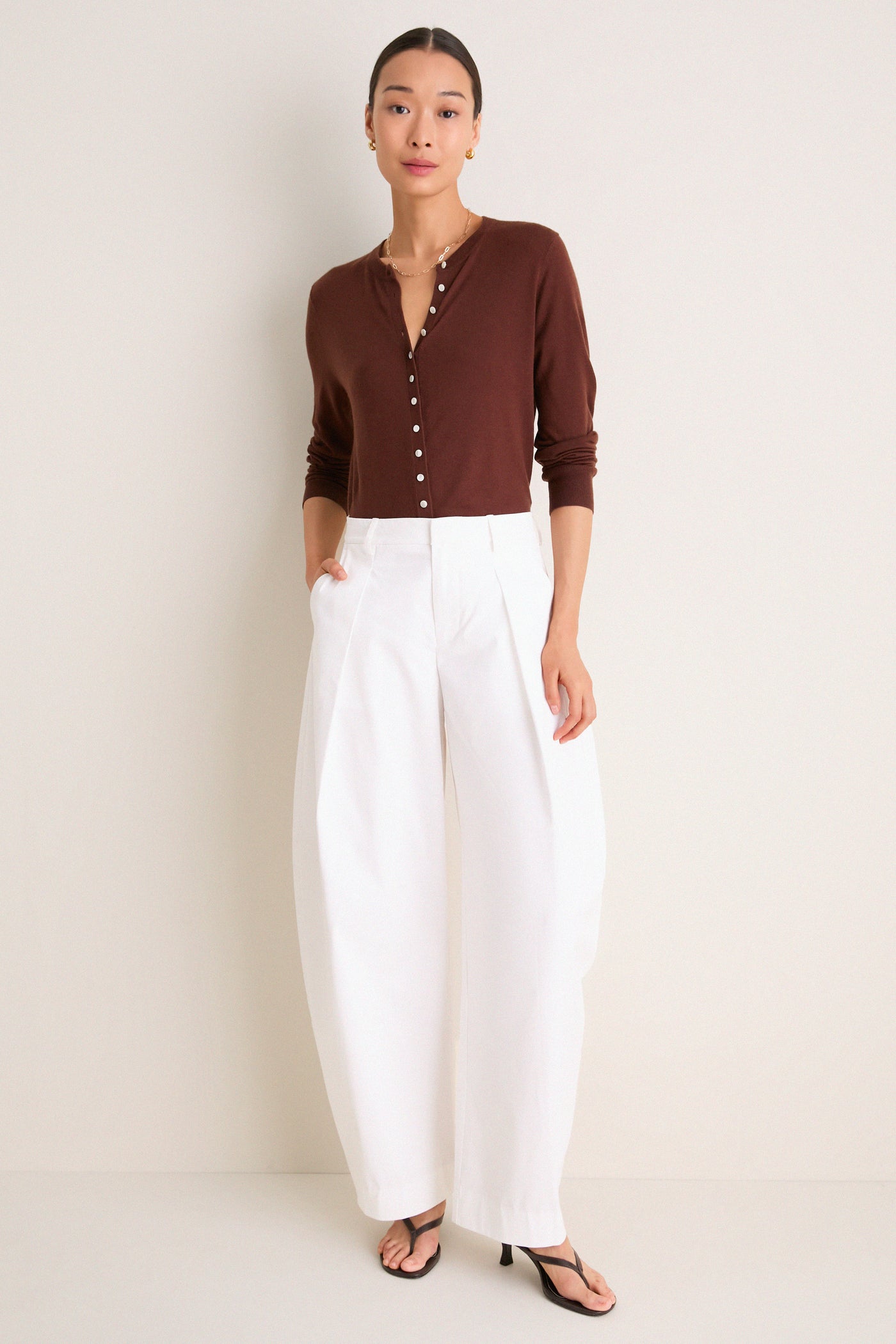 Mahogany Cashmere Silk Spencer Cardigan