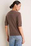 Mocha Cashmere Short Sleeve Noemie Sweater