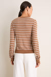 Mocha and Ivory Stripe Striped Long Sleeve Katie Tee