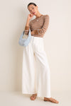 Mocha and Ivory Stripe Striped Long Sleeve Katie Tee