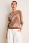 Mocha and Ivory Stripe Striped Long Sleeve Katie Tee