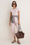 Petal Melange Pointelle Short Sleeve Cardigan