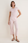 Petal Melange Pointelle Short Sleeve Cardigan