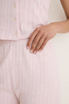 Petal Melange Pointelle Cropped Wide Leg Pant