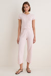 Petal Melange Pointelle Cropped Wide Leg Pant