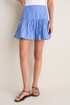 Nouvean Navy Stripe Cotton Mini Skirt