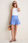 Nouvean Navy Stripe Cotton Mini Skirt