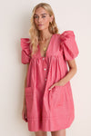 High Risk Red Oxford Stripe Angel Mini Dress