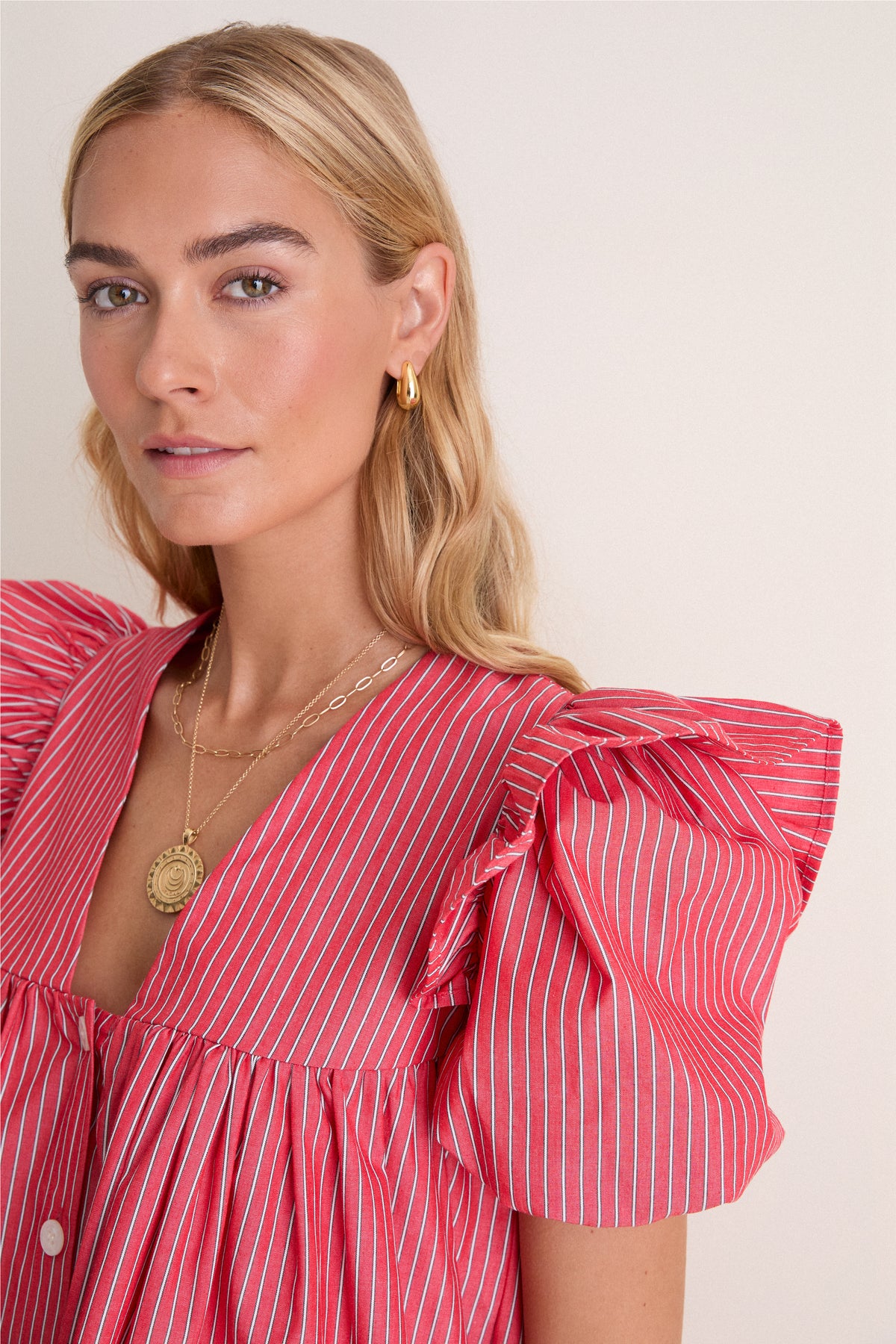 High Risk Red Oxford Stripe Angel Mini Dress