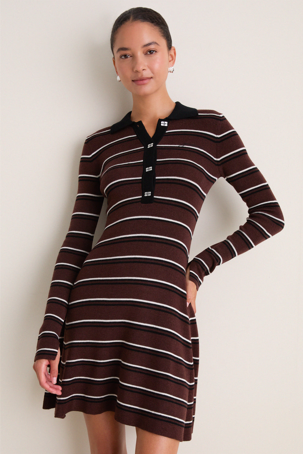 Multicolour Mini Ribbed Merino Dress