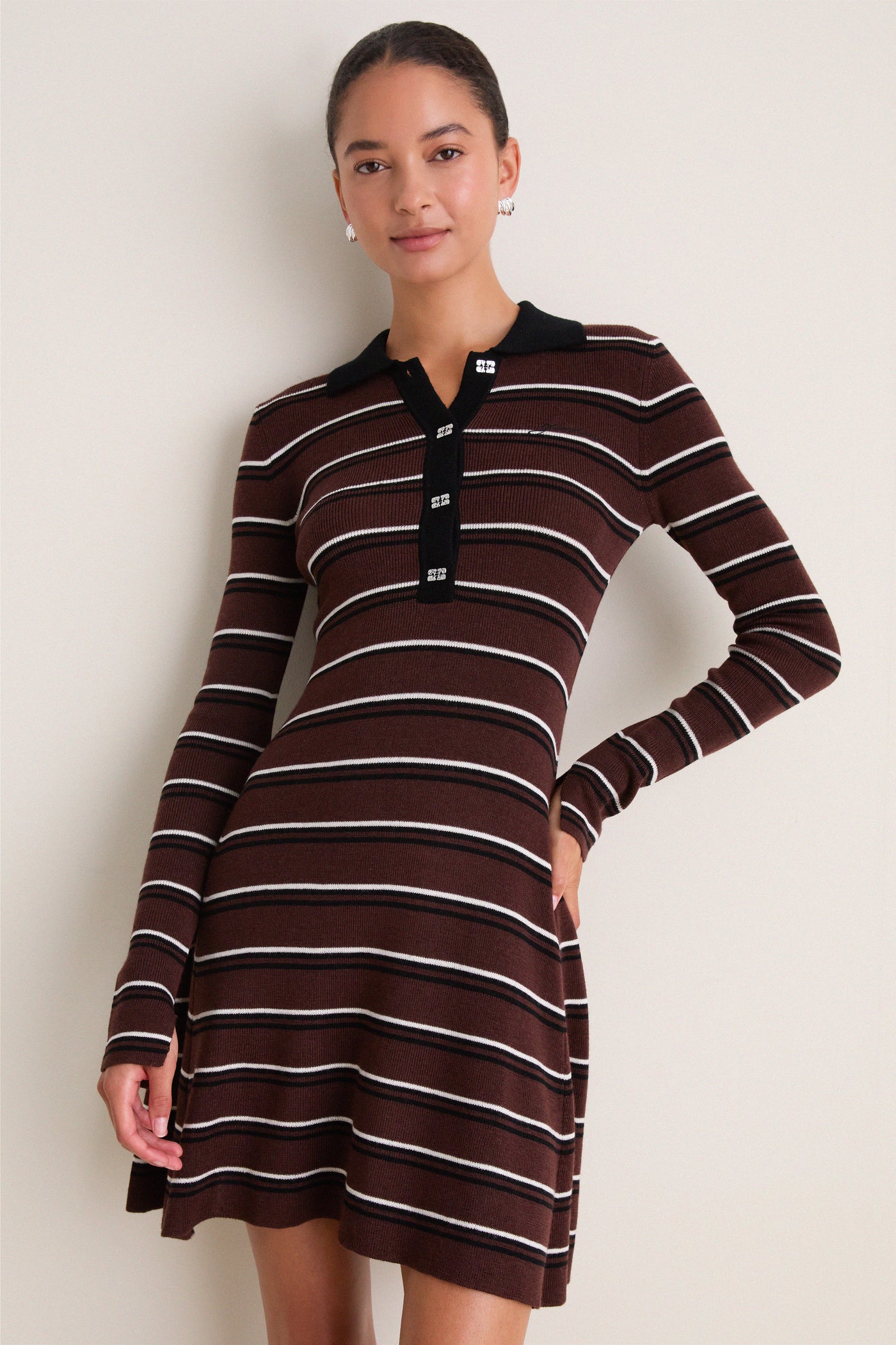 Multicolour Mini Ribbed Merino Dress