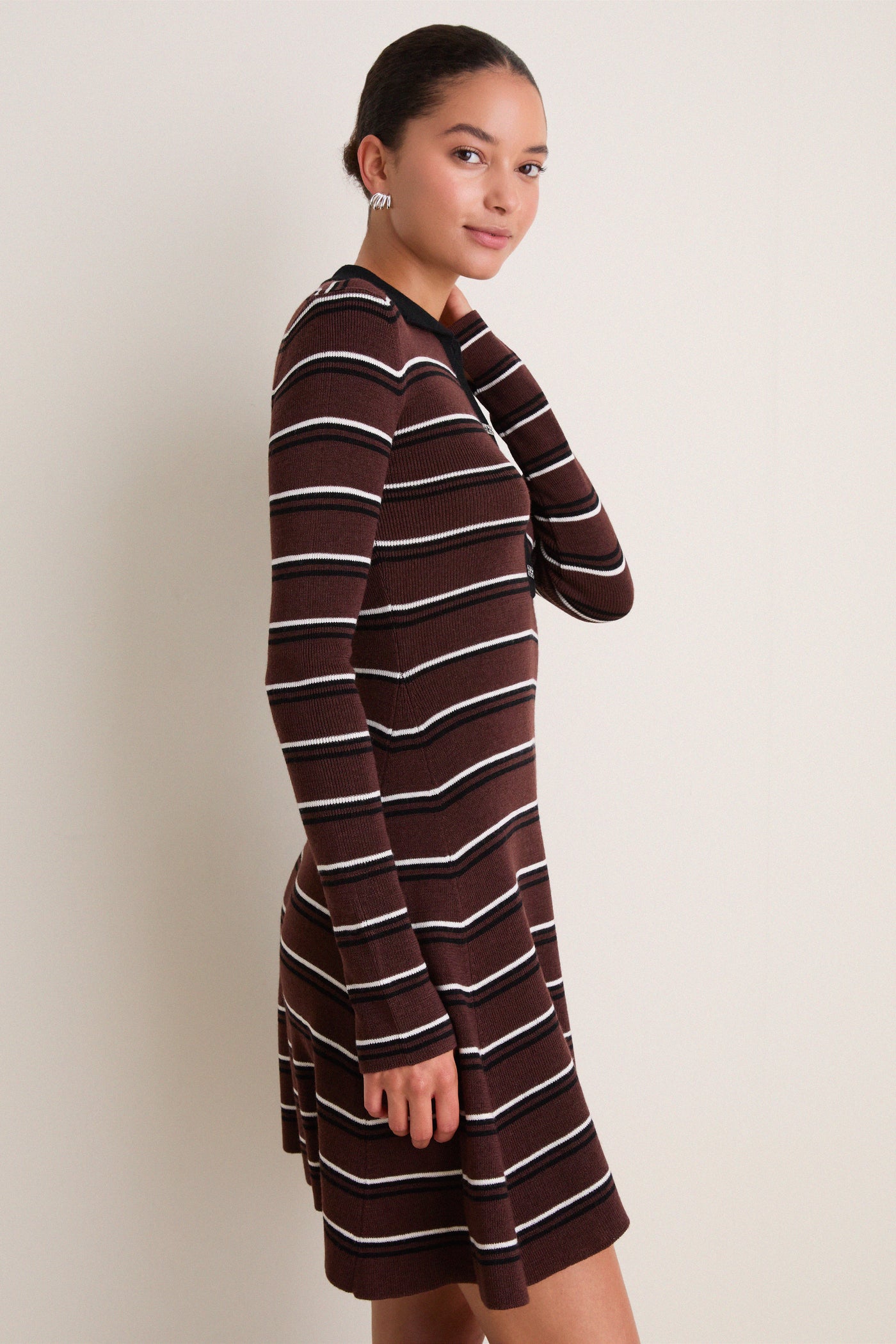 Multicolour Mini Ribbed Merino Dress