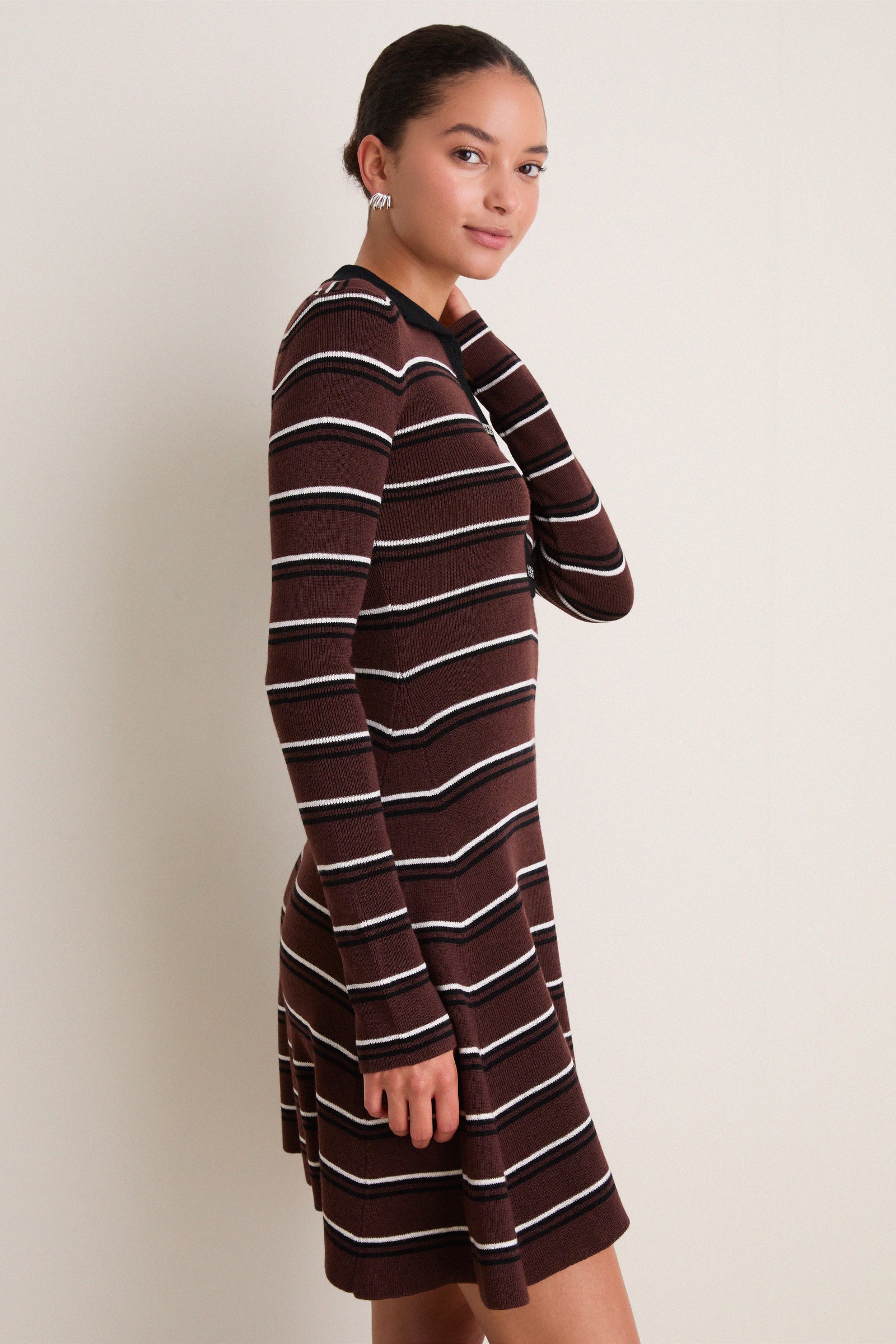 Multicolour Mini Ribbed Merino Dress