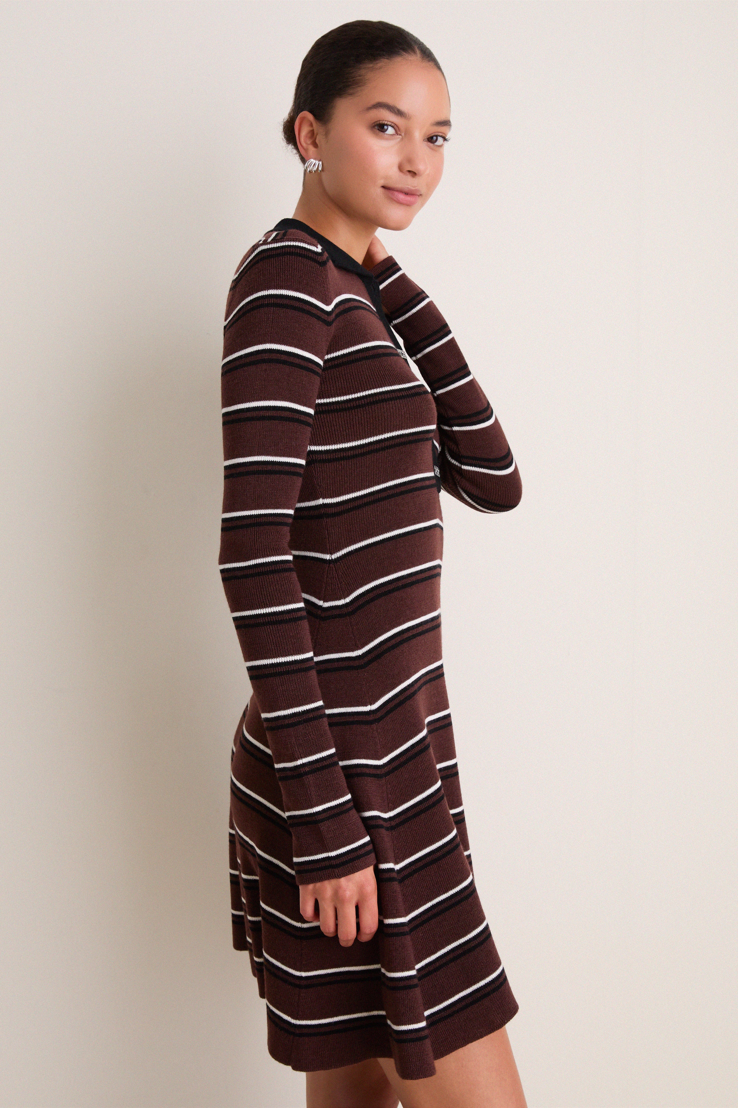Multicolour Mini Ribbed Merino Dress