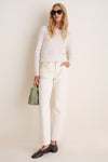 Dusty Green Small Woven Leather Boomerang Bag
