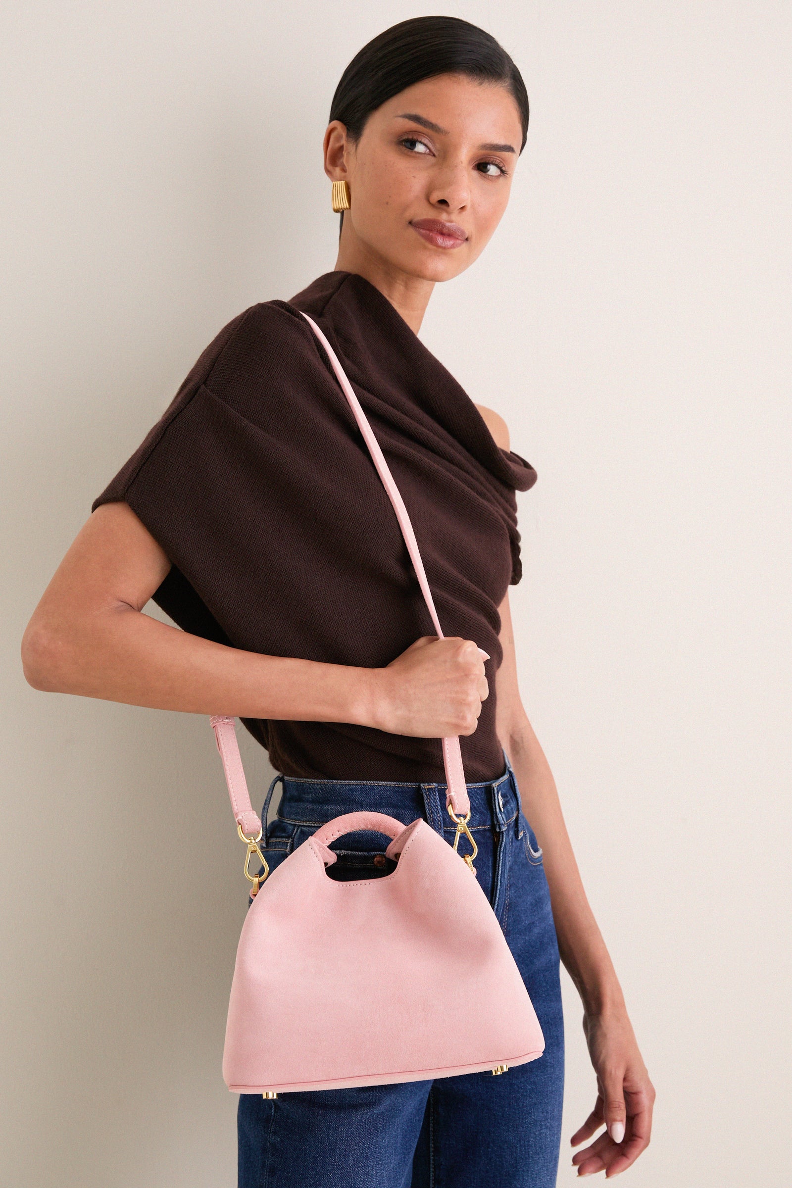 Pink Suede Baozi Bag