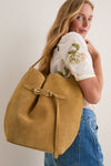 Sand Large Belted Bucket Bag
