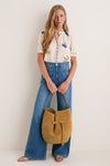 Sand Large Belted Bucket Bag