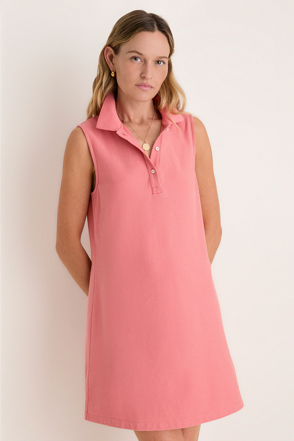 designer polo dress Tory Burch Women's Printed Mesh Polo Dress in Neutral Pool, size XS