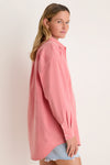 Nantucket Reds Stretch Twill Blane Boyfriend Button Down