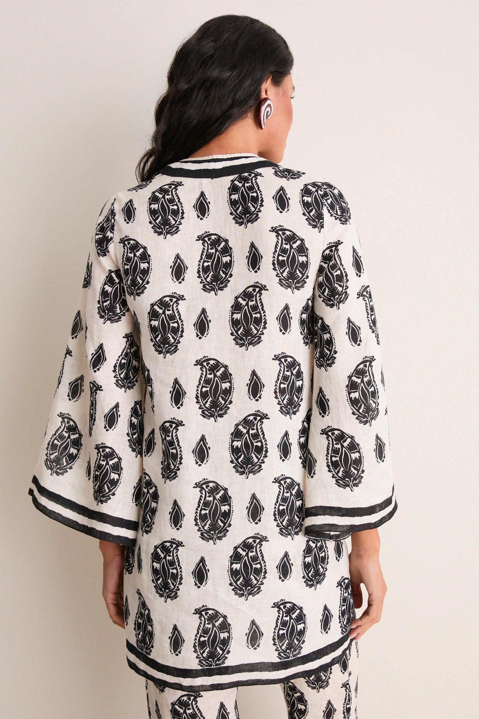 Ecru and Black Caretaker of the Jungle Tunic Dress