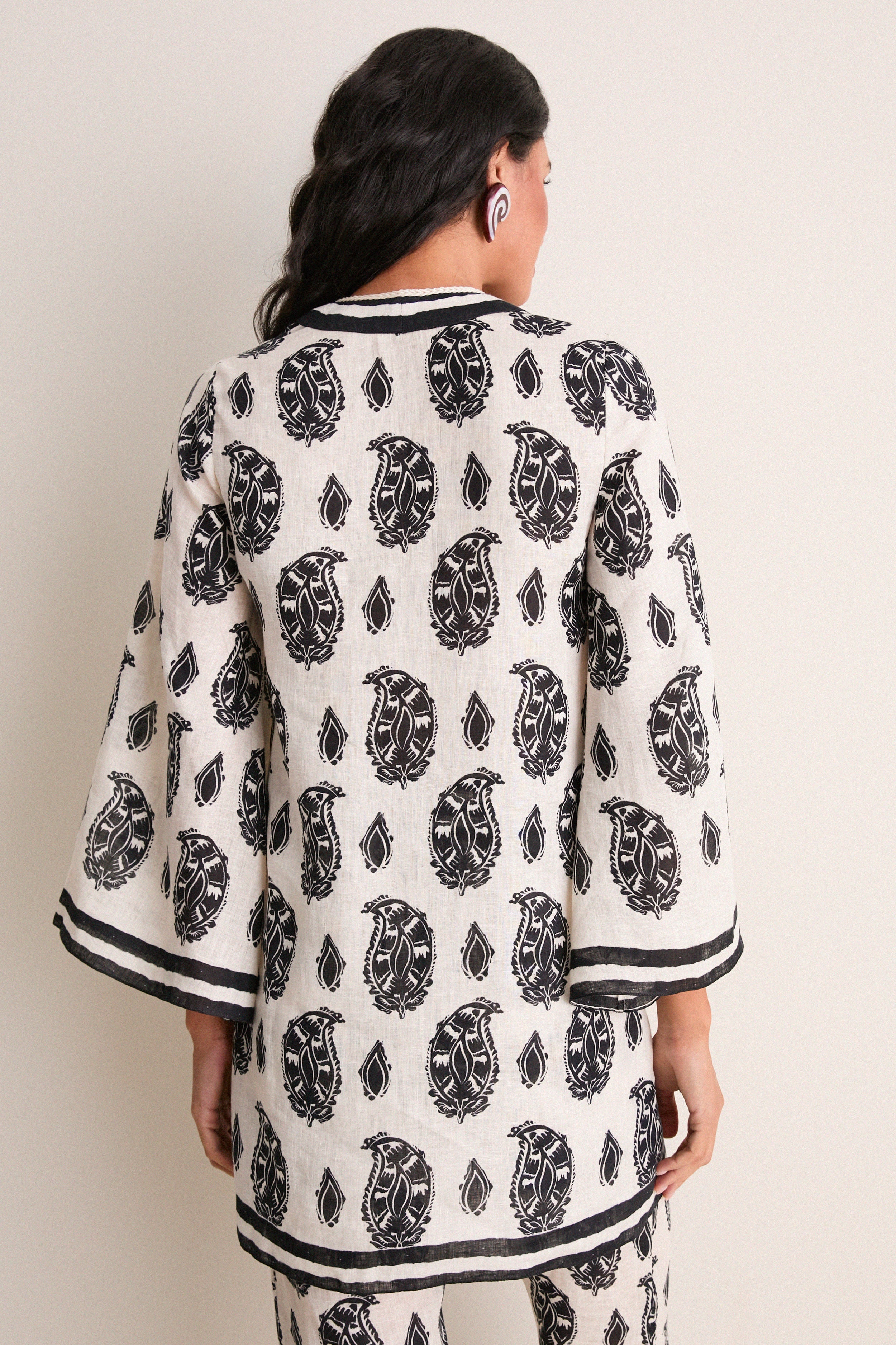 Ecru and Black Caretaker of the Jungle Tunic Dress