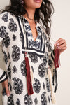 Ecru and Black Caretaker of the Jungle Tunic Dress