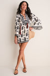 Ecru and Black Caretaker of the Jungle Tunic Dress