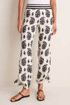 Ecru and Black Femininity Dramatic Pant
