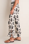 Ecru and Black Femininity Dramatic Pant
