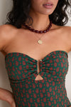 Green and Nude Paisleys Lastly One Piece