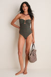 Green and Nude Paisleys Lastly One Piece