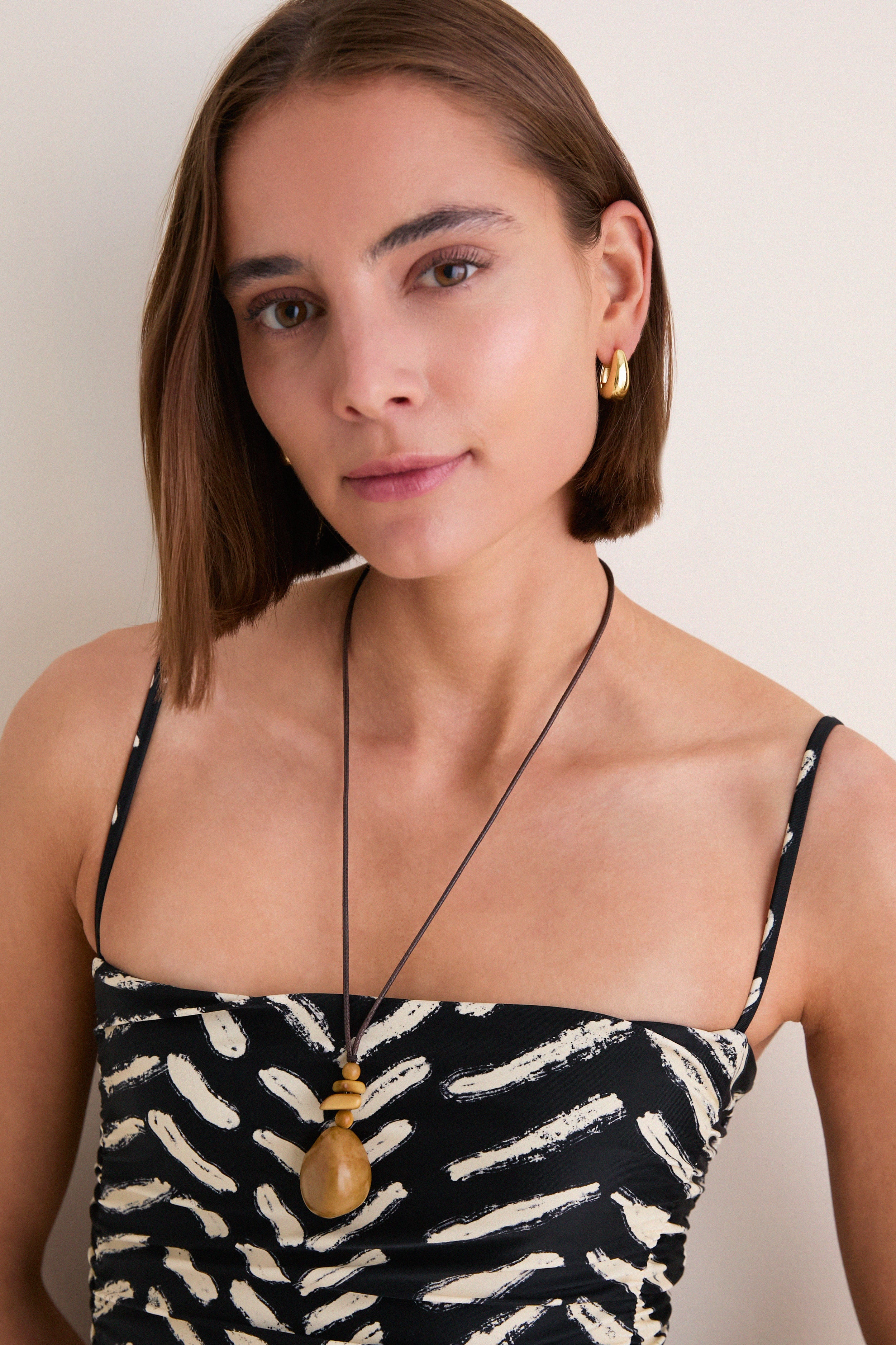 Black and Ecru Whispering Tides One Piece | Johanna Ortiz