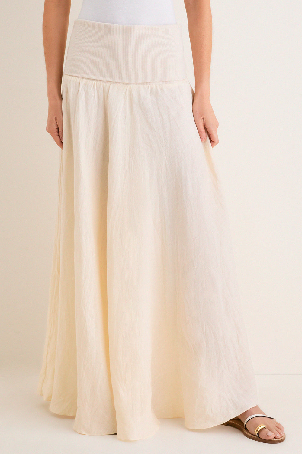 Ecru Light and Sound Ankle Skirt