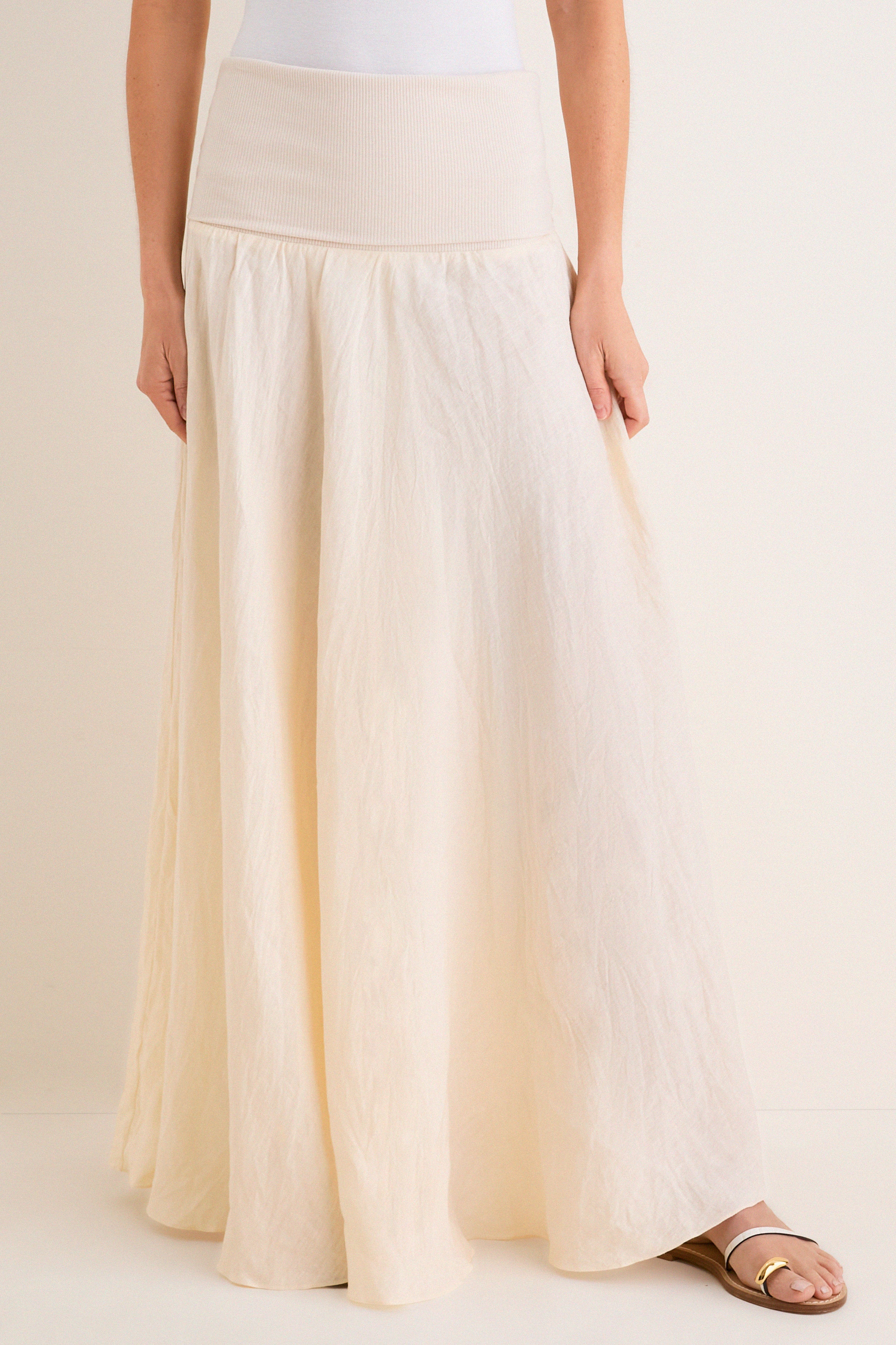 Ecru Light and Sound Ankle Skirt