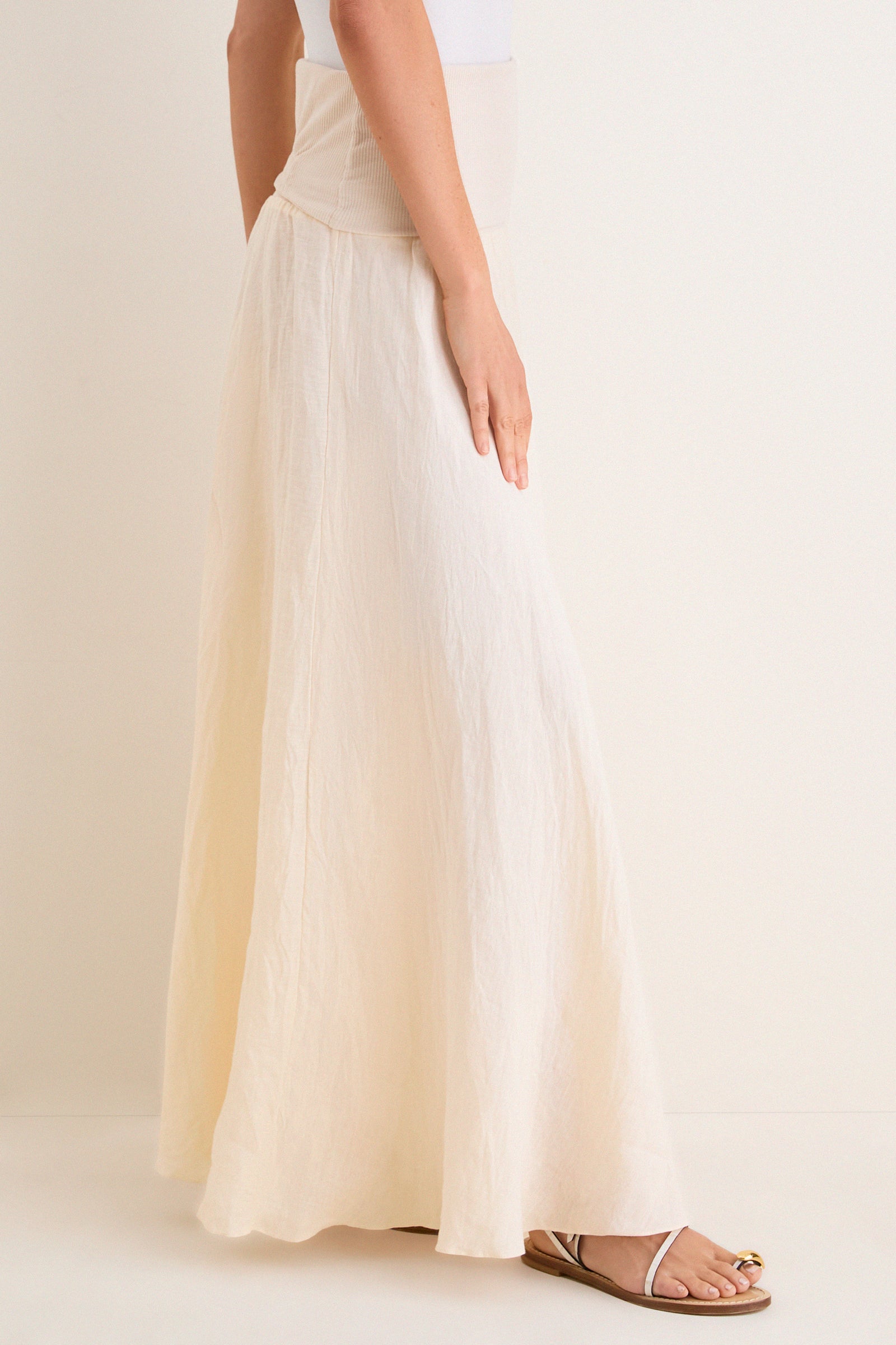 Ecru Light and Sound Ankle Skirt