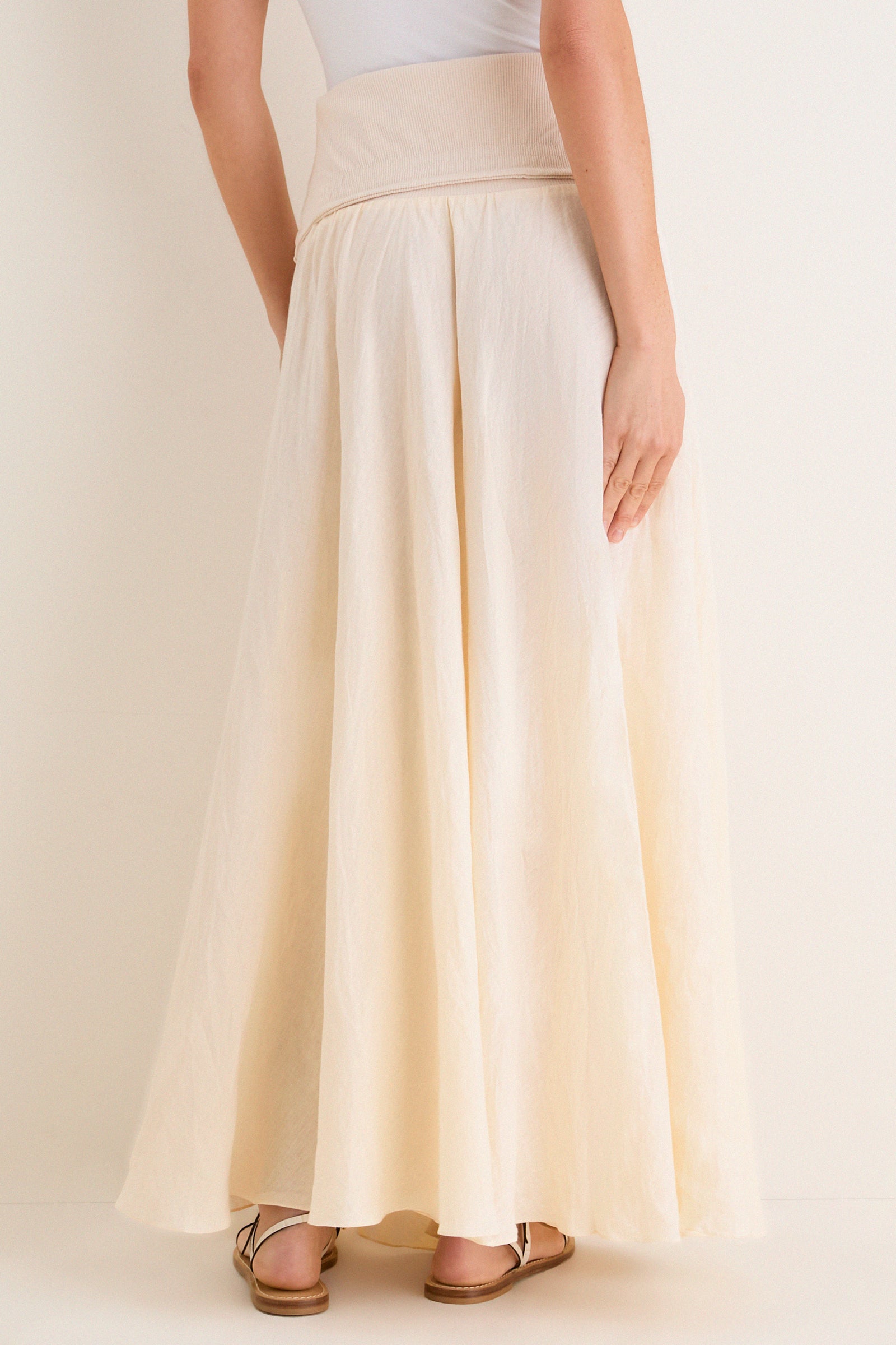 Ecru Light and Sound Ankle Skirt