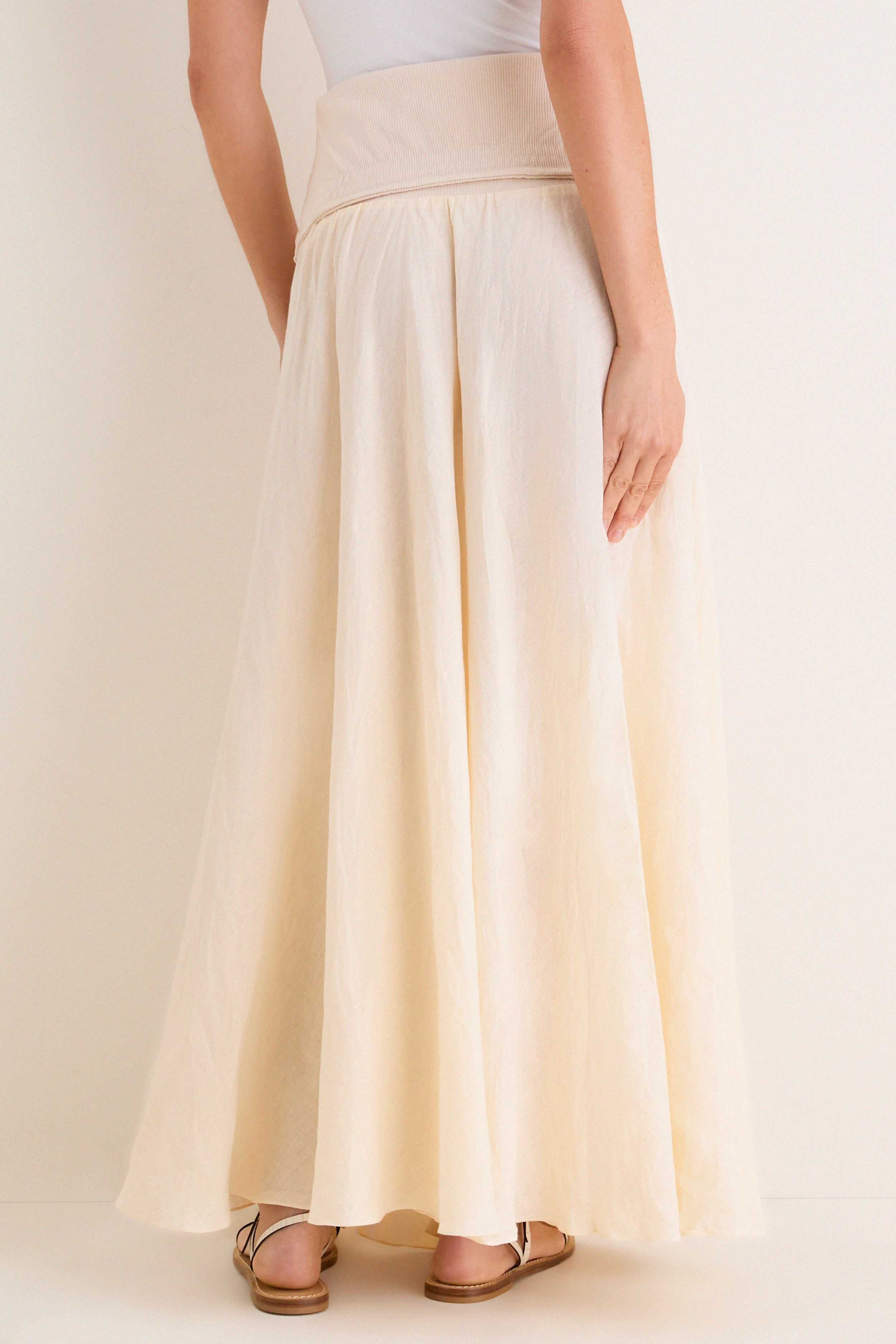 Ecru Light and Sound Ankle Skirt