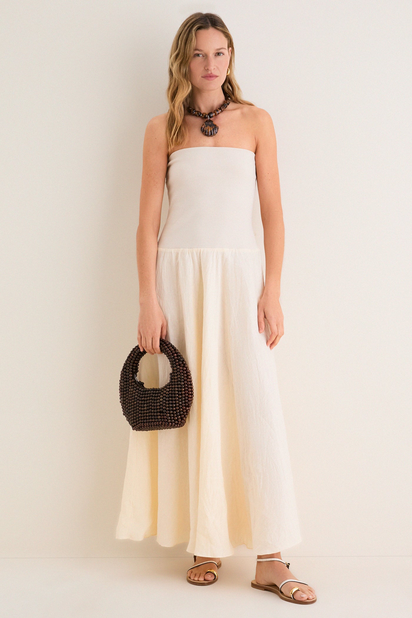Ecru Light and Sound Ankle Skirt
