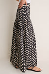 Black and Ecru Cotton Rituales Maxi Skirt