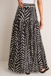 Black and Ecru Cotton Rituales Maxi Skirt