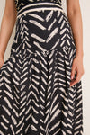 Black and Ecru Cotton Rituales Maxi Skirt
