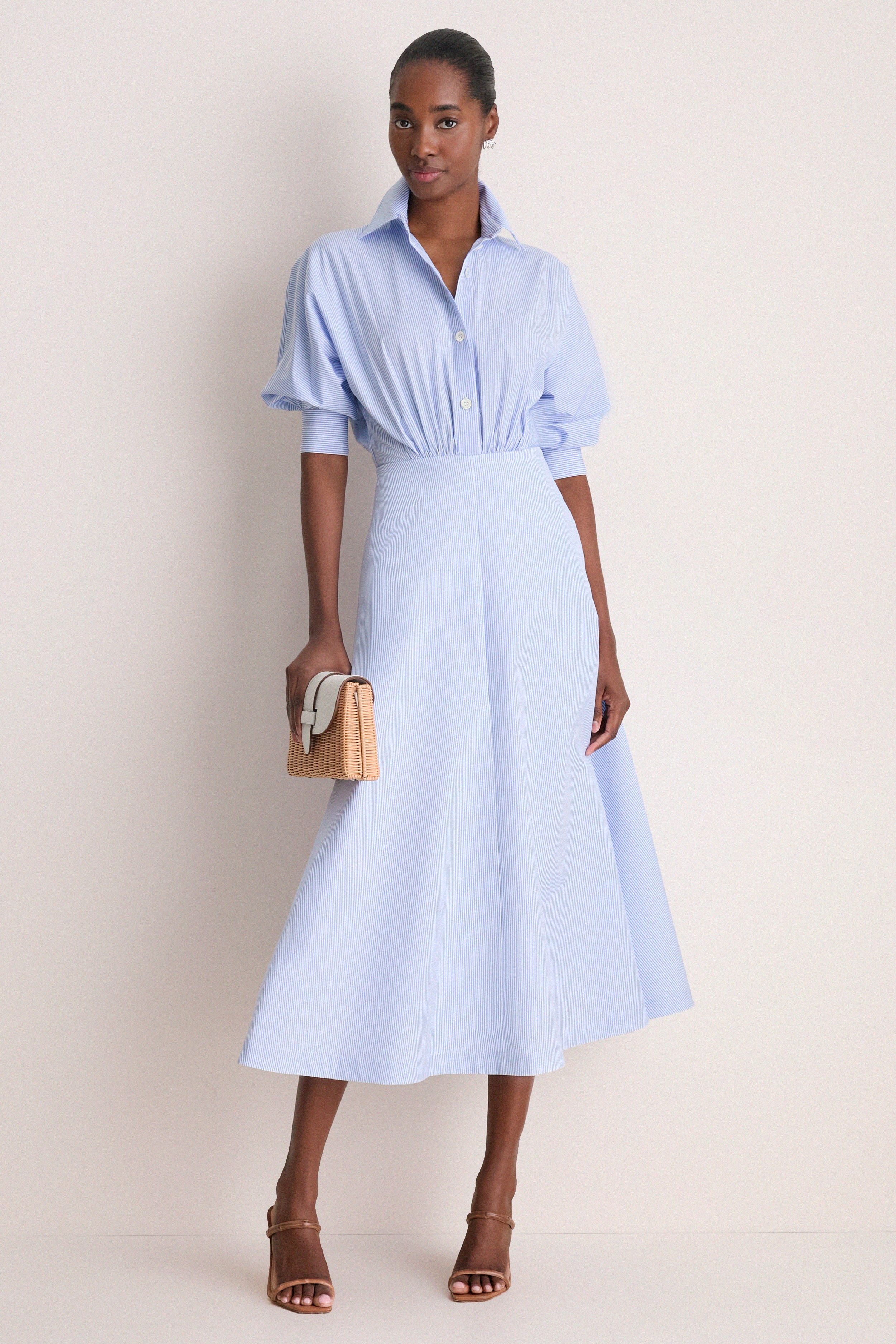 Cornflower Stripe Eleanor Midi Dress | Altuzarra