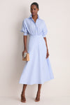 Cornflower Stripe Eleanor Midi Dress
