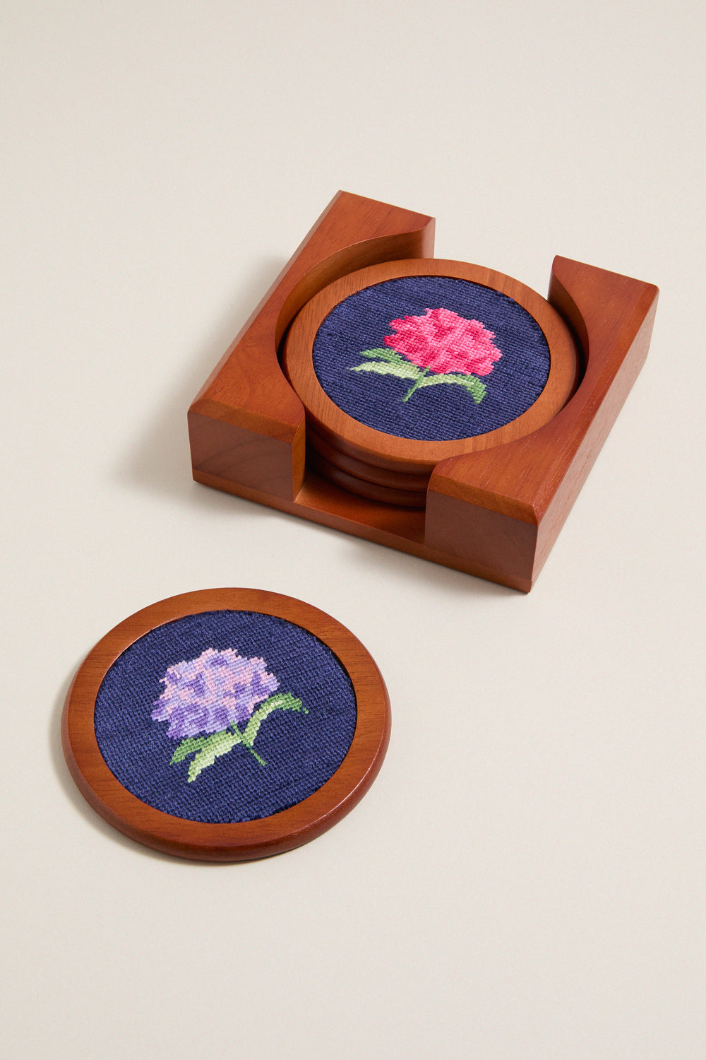 Dark Navy Hydrangea Coasters