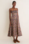 Green Berry Iris Medallion Border Maisie Dress
