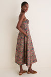 Green Berry Iris Medallion Border Maisie Dress