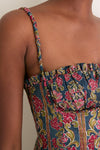 Green Berry Iris Medallion Border Maisie Dress