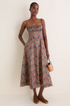 Green Berry Iris Medallion Border Maisie Dress