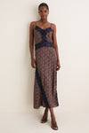 Navy and Rust Chrysanthemum Chintz Francesca Dress